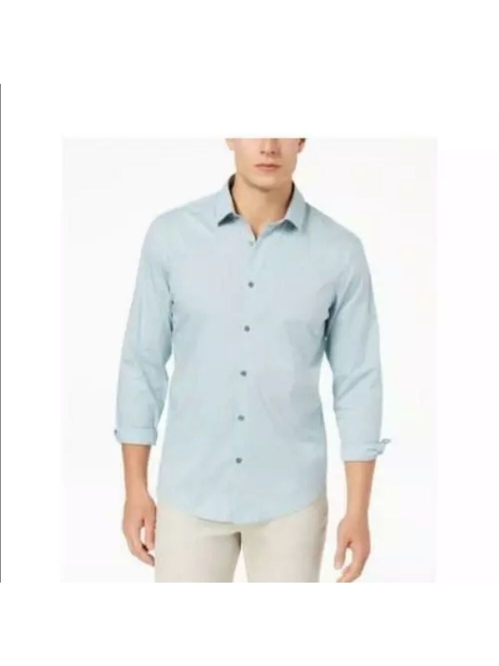 NWT Alfani long sleeve button up dress shirt size med micro stripe